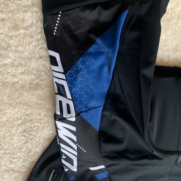 Women Nicewin Padded Bike Leggings Blue Black 3 pockets Easy Dry Spandex Size M - Picture 9 of 9